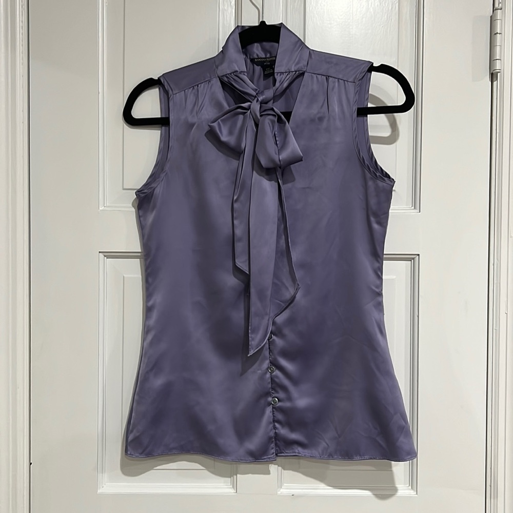 Banana Republic Factory, Sleeveless, bow-tie, lavander blouse, PXS